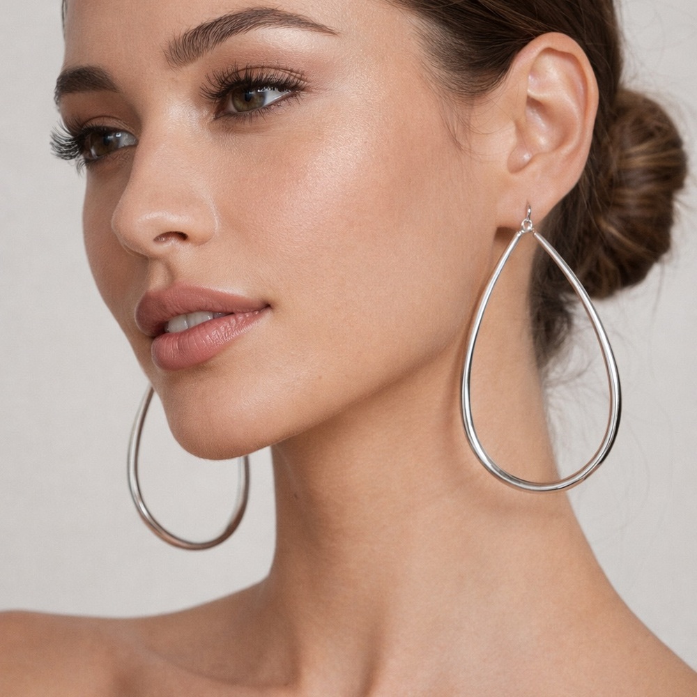 Elegant Silver Hoop Earrings
